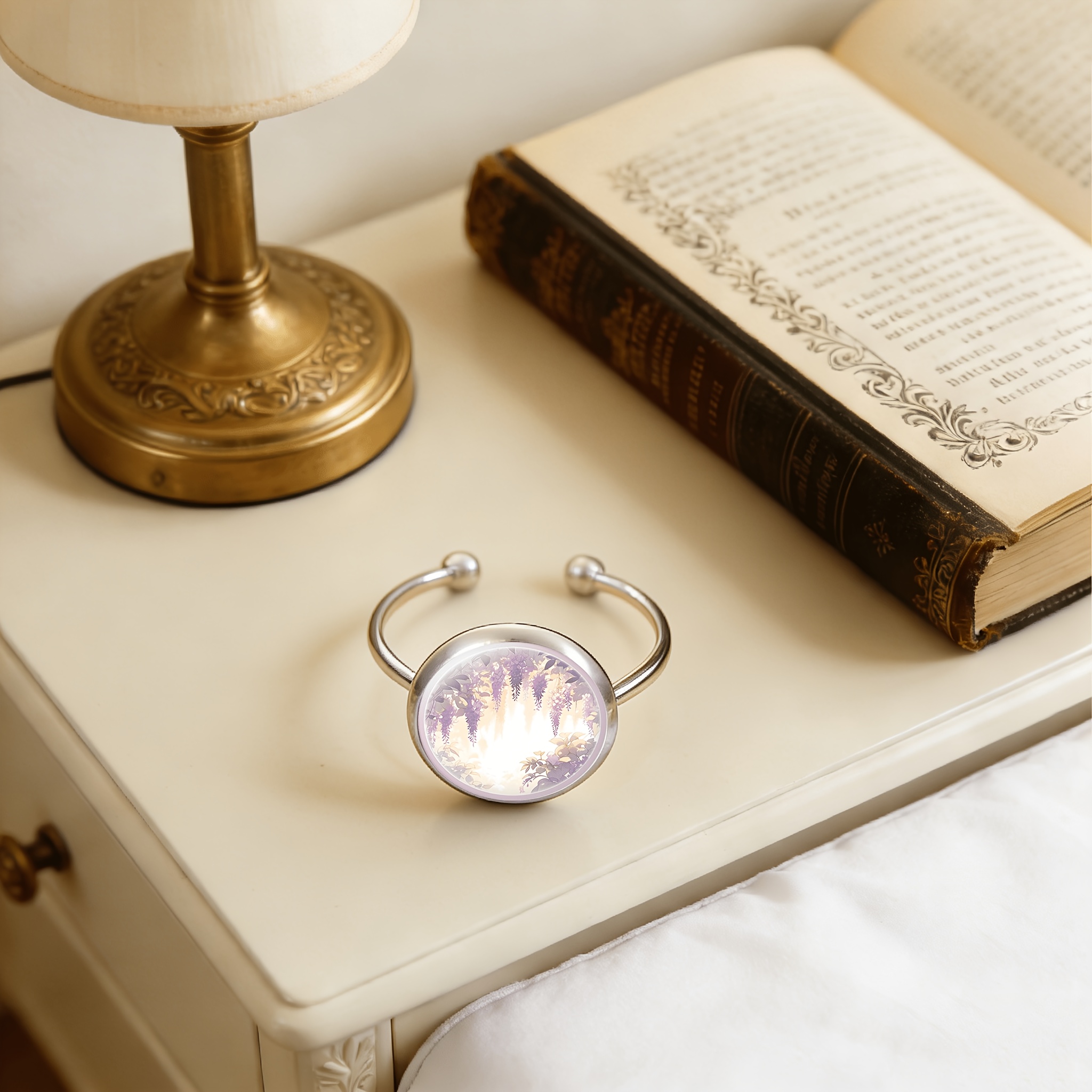 Women's Elegant Purple Vine Drooping Open Ring